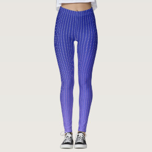 Leggings Patrón azul de puntos blancos