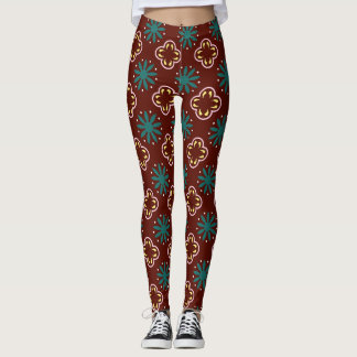 Leggings Patrón azul marrón
