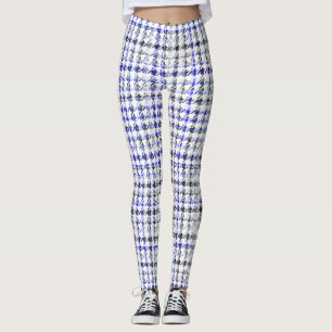 Leggings Patrón azul negro y blanco de lazo de casaca
