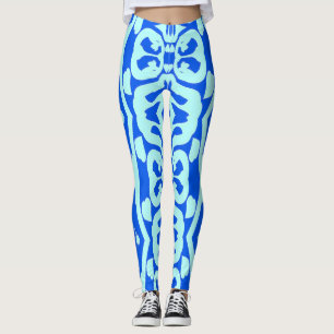 Leggings Patrón azul verde azulado "Ratti_Creative_Arts"