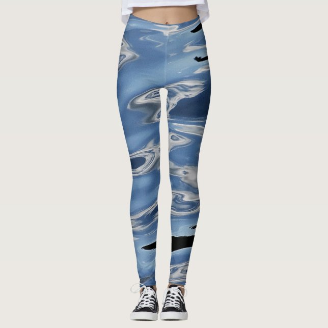 Leggings Patrón azul y blanco (Anverso)