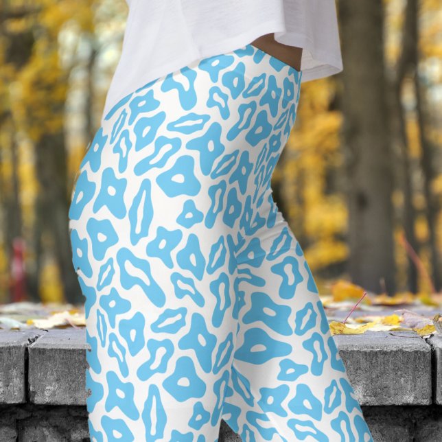 Leggings Patrón azul y blanco de moda (Trendy Blue and White Pattern Leggings)
