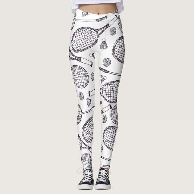 Leggings Patrón Badminton - Piernas de tenis - Squash (Anverso)