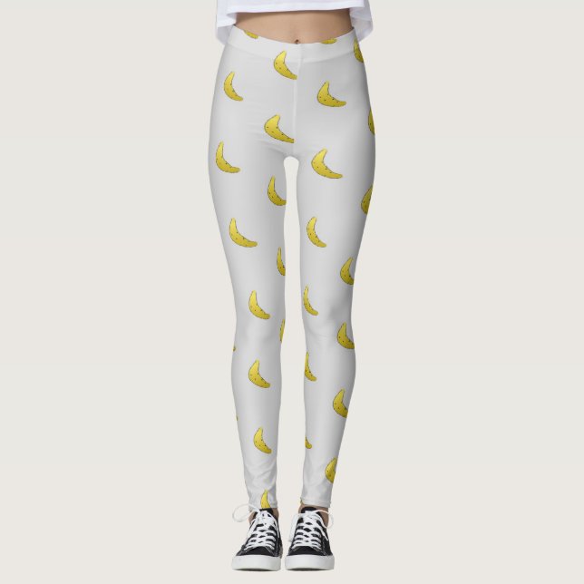Leggings Patrón bananero en gris (Anverso)