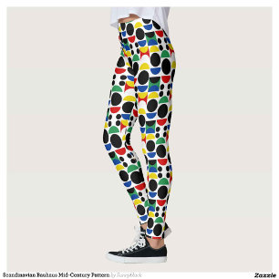 Leggings Patrón Bauhaus escandinavo de mediados del siglo