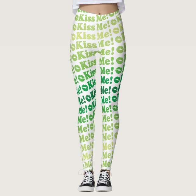 Leggings Patrón Beso Verde Me Besa (Anverso)