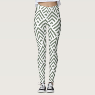 Leggings Patrón blanco gris clásico moderno geométrico