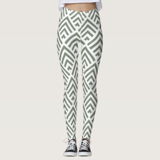 Leggings Patrón blanco gris clásico moderno geométrico
