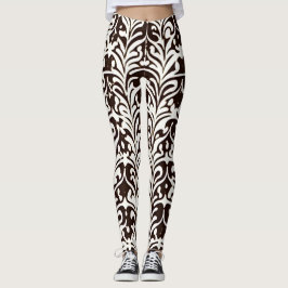 Leggings Patrón blanco negro ornamental africano