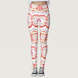 Leggings Patrón blanco rojo sin soldadura "Ratti_Creative_A