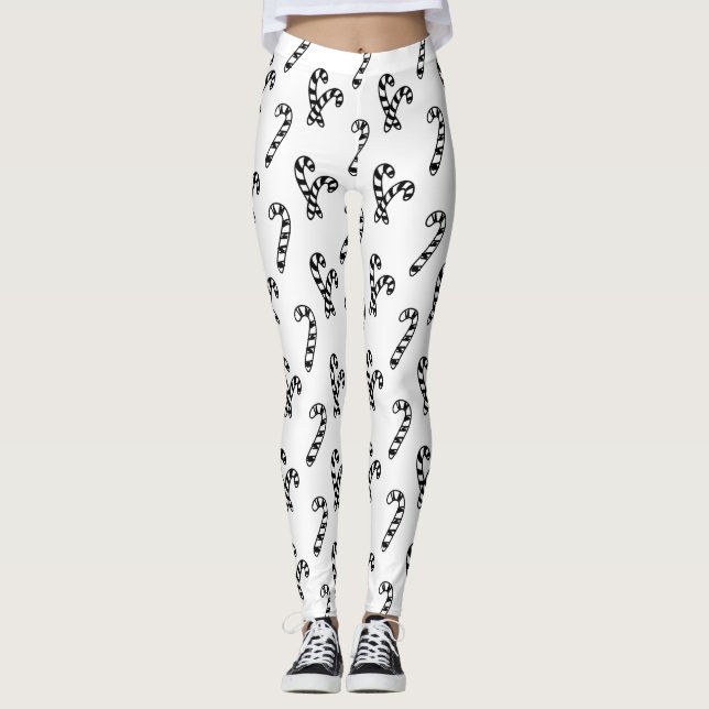 Leggings Patrón blanco y negro de canto (Anverso)