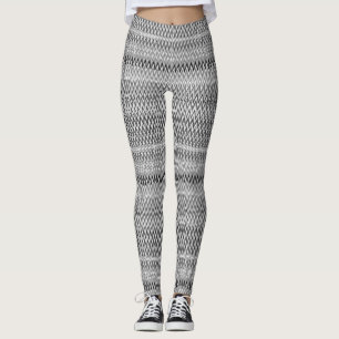 Leggings Patrón blanco y negro zigzag