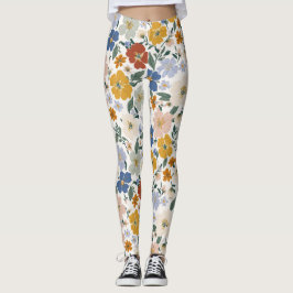 Leggings Patrón Boho de Pradera de Flores Silvestres