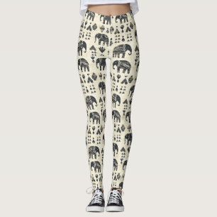 Leggings Patrón boho elefante tribal (1)