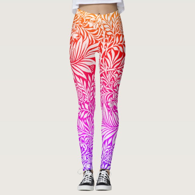 Leggings Patrón botánico arcoiris vintage floral (Anverso)