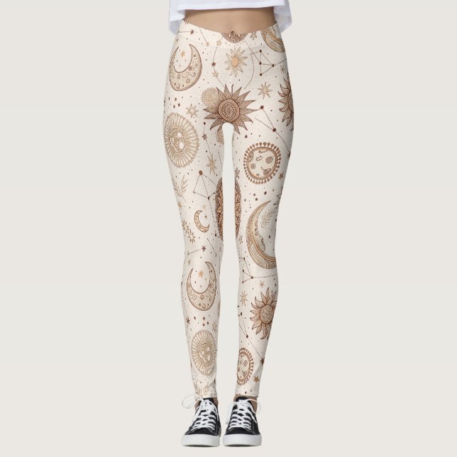 Leggings Patrón Botánico Celestial (2) (Anverso)