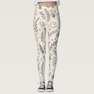 Leggings Patrón Botánico Celestial (5)