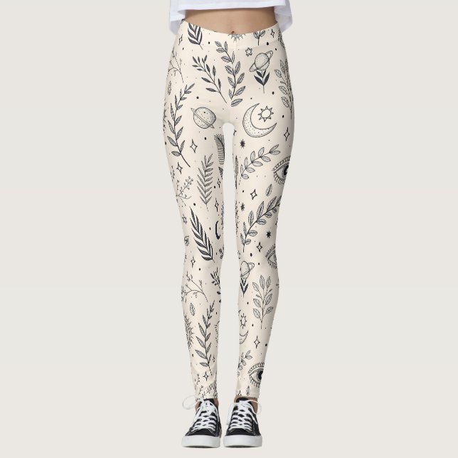 Leggings Patrón Botánico Celestial (5) (Anverso)