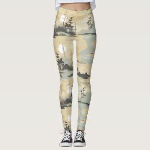 Leggings Patrón Botánico del Bosque de Bambú Zen (4)