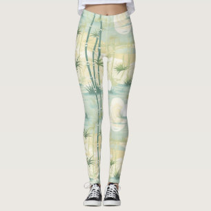 Leggings Patrón Botánico del Bosque de Bambú Zen (5)