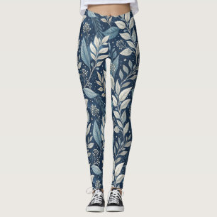 Leggings Patrón botánico del Jardín Nocturno Sin Marea