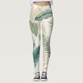 Leggings Patrón botánico tropical sin costuras para 