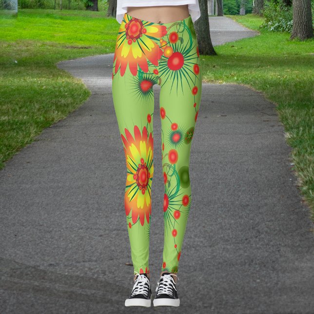 Leggings Patrón Bouquet de las flores de Bonito grande (Subido por el creador)