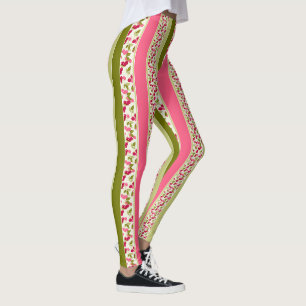 Leggings Patrón brillante de verano de rayas de varios colo