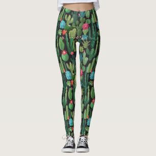 Leggings Patrón Cacti Verde Verde azulado en Blogueo