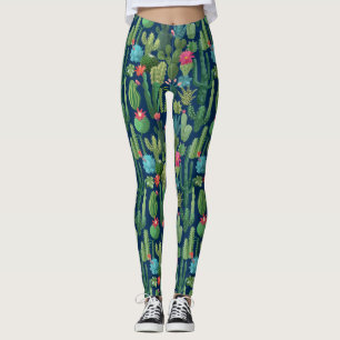 Leggings Patrón Cacti Verde Verde azulado en Blogueo