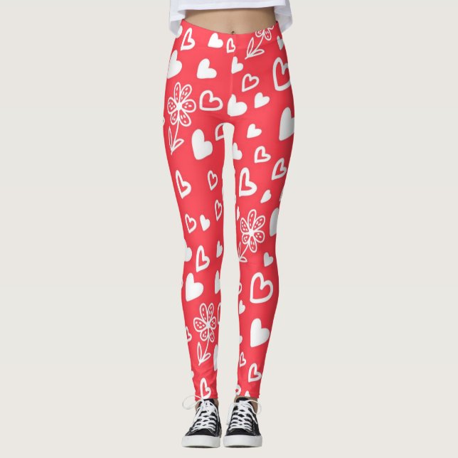 Leggings Patrón cardíaco (Anverso)