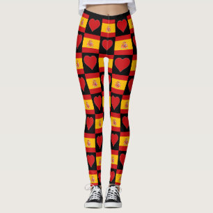 Leggings Patrón cardíaco de bandera española lindo España p