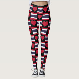 Leggings Patrón cardíaco de bandera tailandesa lindo patrió