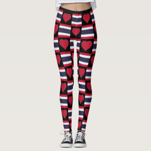 Leggings Patrón cardíaco de bandera tailandesa lindo patrió