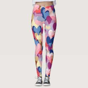 Leggings Patrón cardíaco de colores