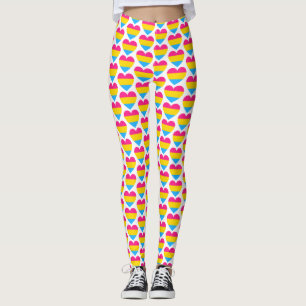 Leggings Patrón cardíaco del orgullo pansexual LGBT