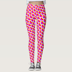 Leggings Patrón Cardíaco El día de San Valentín Rosa Y Blan