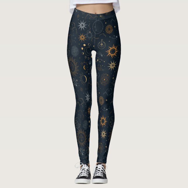 Leggings Patrón celeste místico (Anverso)