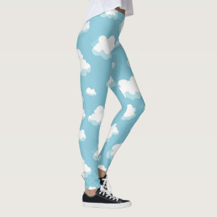 Leggings Patrón cielo azul y nubes