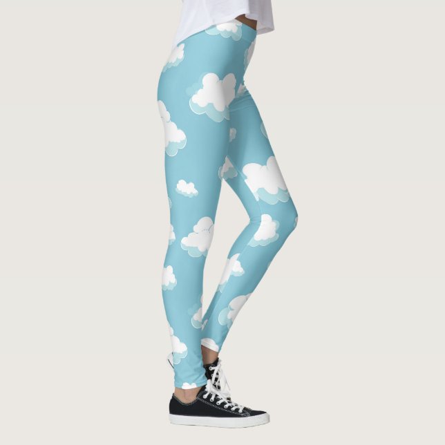 Leggings Patrón cielo azul y nubes (Derecha)