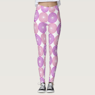 Leggings Patrón circular rosa y morado
