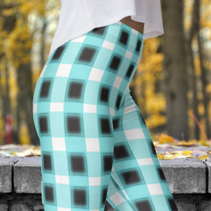 Leggings Patrón clásico de comprobación de blanco negro y a