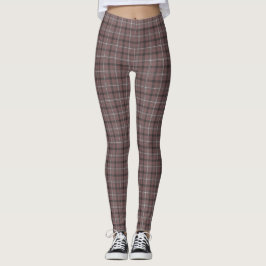 Leggings Patrón Clásico de Cuadros Rosa Marrón