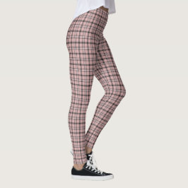 Leggings Patrón Clásico de Cuadros Rosa y Negro