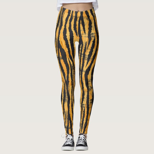 Leggings Patrón Clásico de Rayas de Tigre (Anverso)