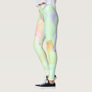 Leggings Patrón Colorido Abstracto de Holograma Falso