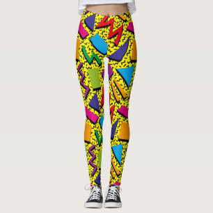 Leggings Patrón Colorido Amarillo de los 80 Tendencia