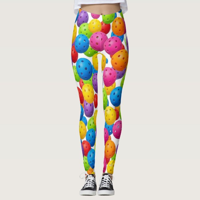 Leggings Patrón Colorido de Pickleball (Anverso)