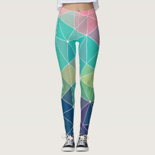 Leggings Patrón Colorido Inspiración Retro Cute