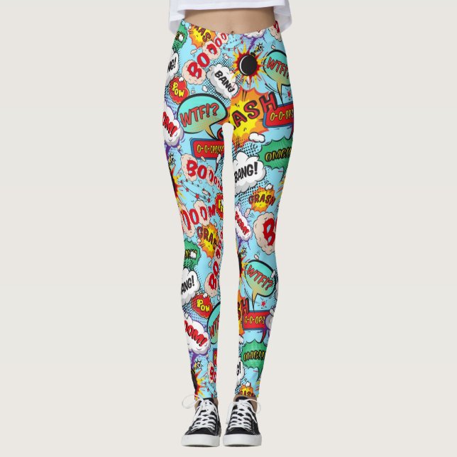 Leggings Patrón cómico divertido (Anverso)